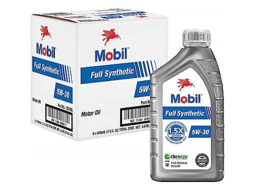 Mobil Full Synthetic Motor Oil 5W-30, 1 Quart (6-pack)