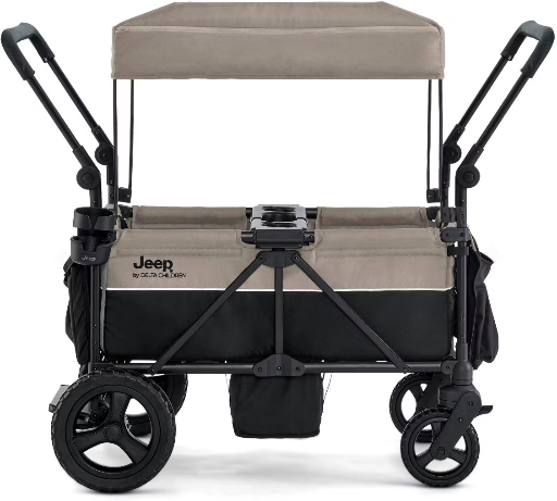 Jeep Wrangler Mojave All-Terrain 2-Seater Stroller Wagon with Built-In Standing Board