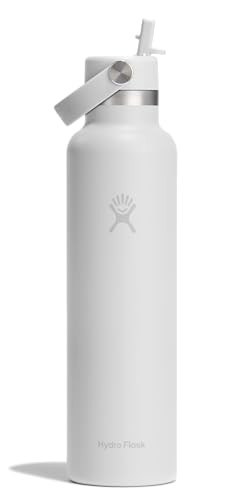 24-Oz Hydro Flask Insulated Stainless Steel Water Bottle w/ Straw Lid (Tonal White) Deal