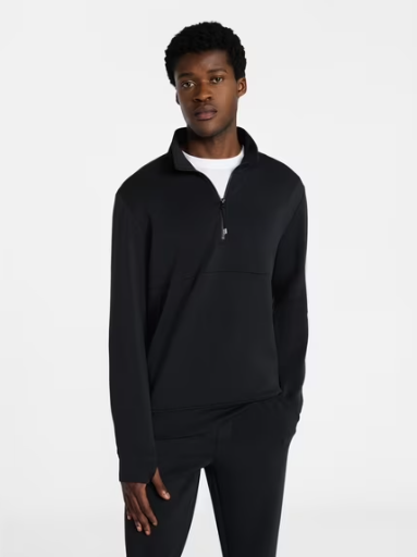 Athletic Works Men's Scuba Knit Quarter Zip Sweatshirt Deal