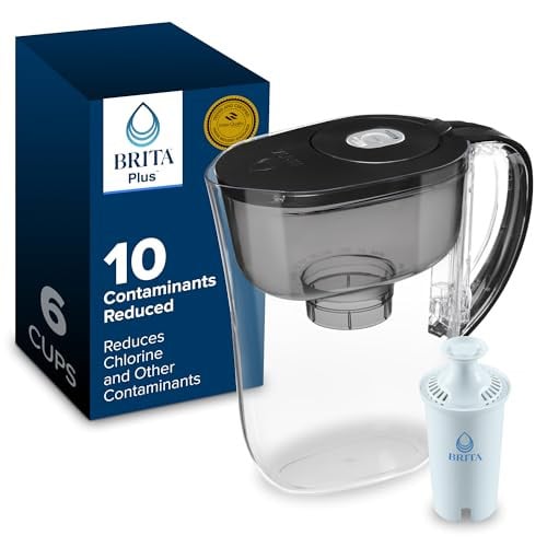 Brita 6-Cup Water Pitcher w/ Brita Plus Filter (Black) Deal
