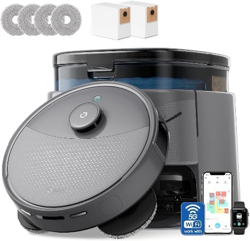 Lefant Robot Vacuum and Mop 20000Pa Suction 90-Day Self-Emptying