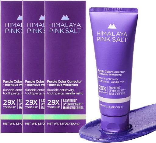 3-Pack 3.5-Ounce HIMALAYA PINKSALT Purple Toothpaste (Vanilla Mint) Deal