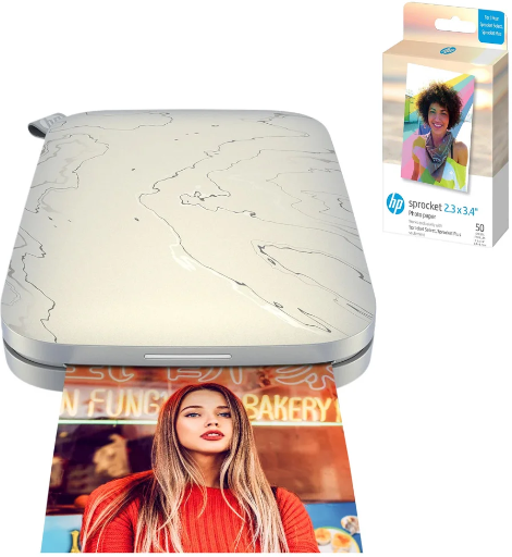 HP Sprocket Portable Printer + 50-Pack Photo Paper