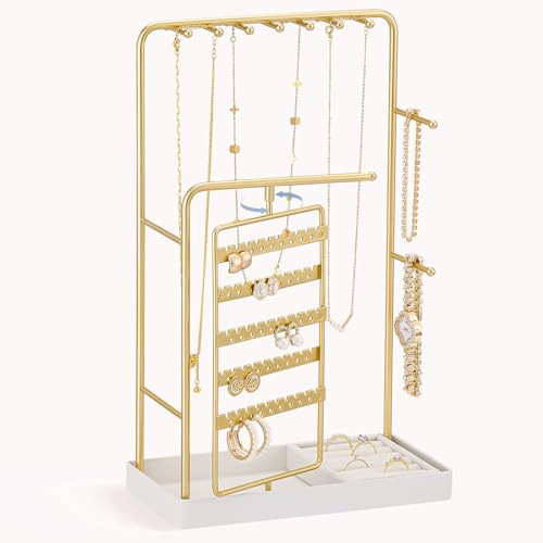 Lolalet Jewelry Organizer Stand with Ring Tray