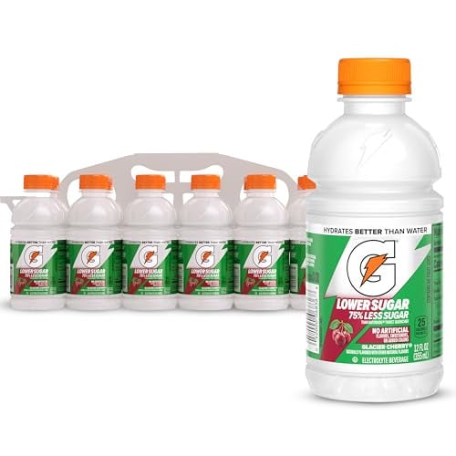 Gatorade Lower Sugar Electrolyte Drink, Glacier Cherry, 12-Pack