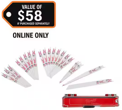 Milwaukee SAWZALL Bi-Metal Wood and Metal Cutting Reciprocating Saw Blade Set (20-Piece)