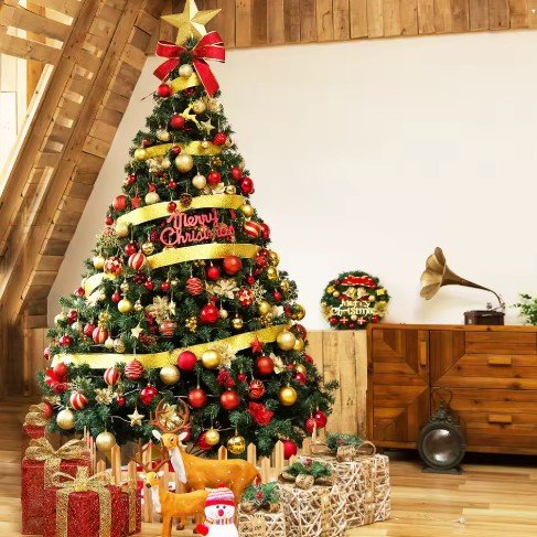 8ft Pre-Lit Spruce Artificial Christmas Tree