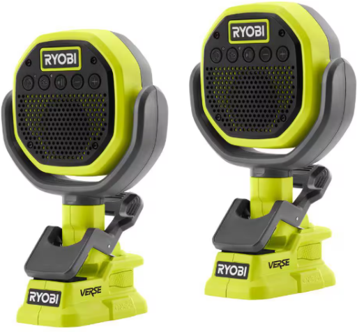 Ryobi ONE+ 18V Cordless VERSE Clamp Speaker 2-Pack