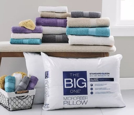 The Big One Bath Towels or Microfiber Pillow (Queen) 6-Pack Deal
