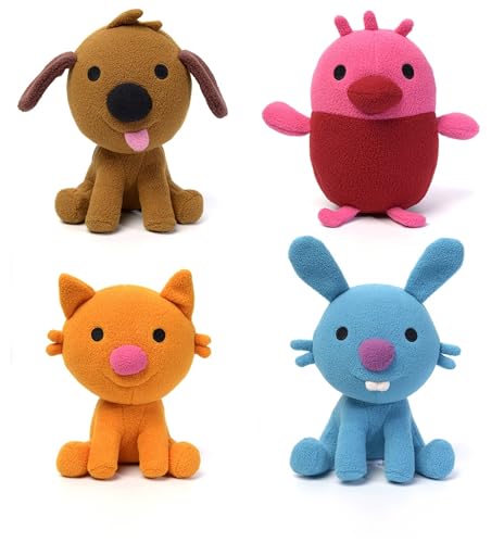 Sago Mini Plush Playset w/ 4 Animals & Transforming Cardboard Playhouse