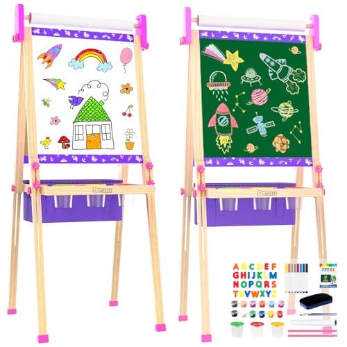 Doselie Double Sided Adjustable Magnetic Drawing Art Easel 45.2" Deal