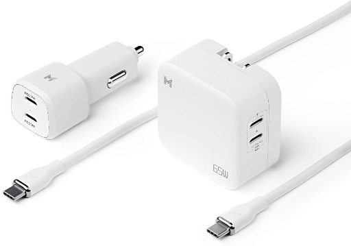 Member's Mark 65W Dual Port USB-C PD Wall Charger w/ Dual Port 20W + 20W USB-C PD Car Charger & USB-C Cable Deal