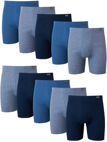 Hanes Men's 10-Pack Covered Waistband Boxer Briefs Deal