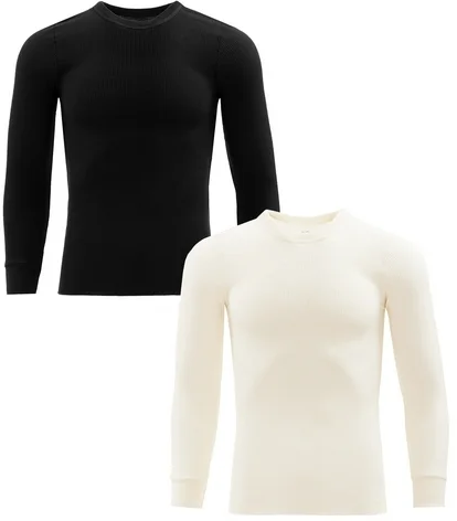 Fruit of the Loom Men's Thermal Waffle Crew Top 2-Pack