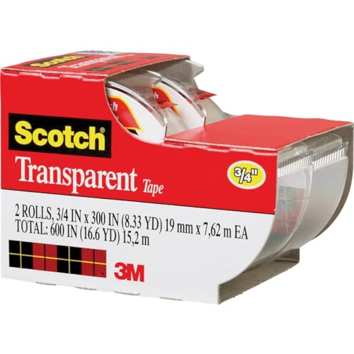 Scotch 3M Transparent Adhesive Tape 2-Rolls (3/4"x250") Deal