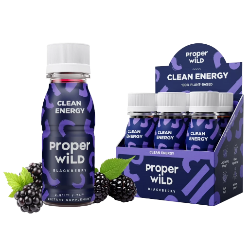 Proper Wild Healthy Clean Plant Based Energy Drink Blackberry 72-Pack Deal