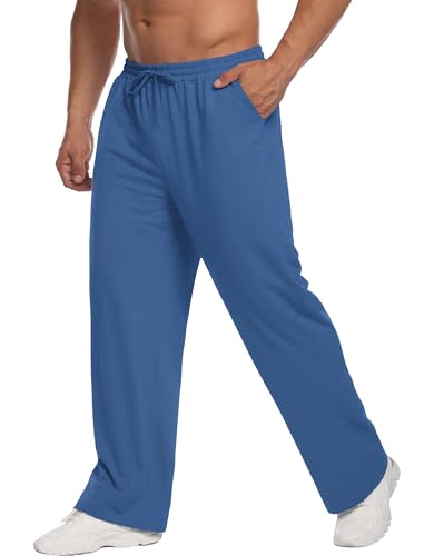 Deyeek Men's Sweatpants Open Bottom Baggy with Pockets