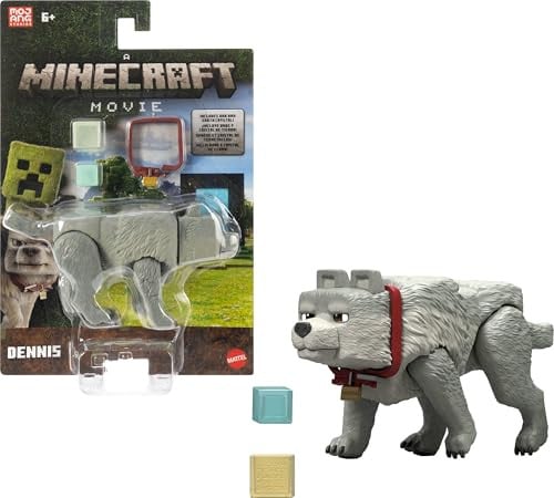 Minecraft Movie Dennis The Wolf Action Figure 3.25" Deal