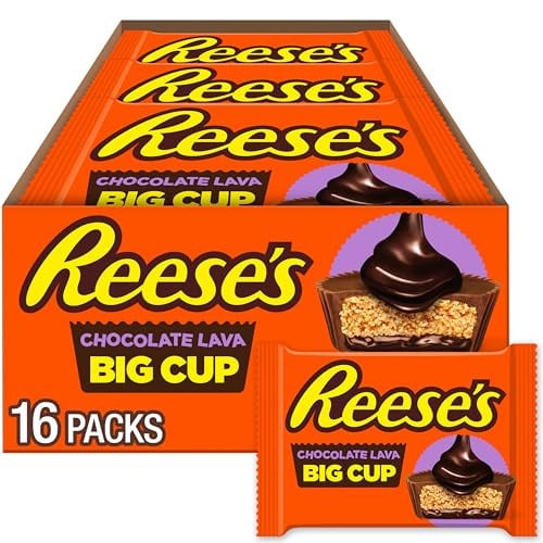 REESE’S Big Cup Chocolate Lava Milk Chocolate Peanut Butter Cups, 1.4 oz (16 Count) Deal