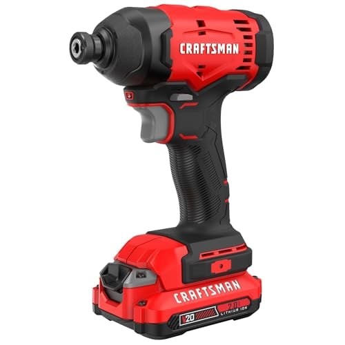 CRAFTSMAN 20V Cordless 1/4" Impact Driver Kit w/ 2Ah Lithium-Ion Battery & Charger