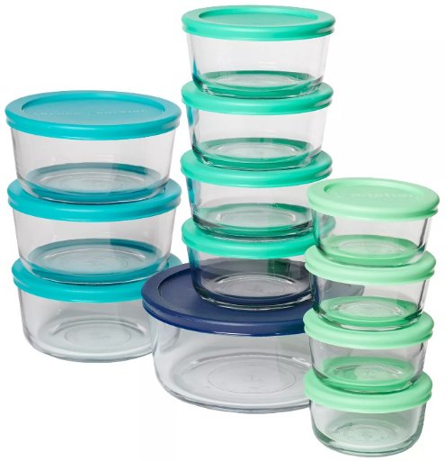 Anchor Hocking 24-Piece Food Storage Set with SnugFit Lids