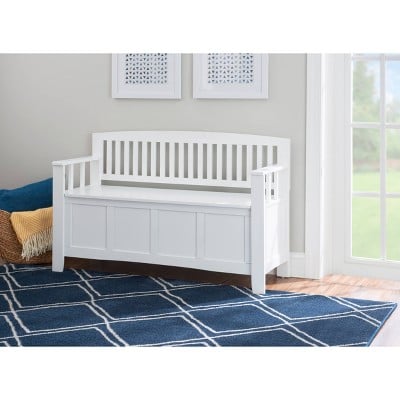 Linon Cynthia 50" Solid Wood Storage Bench w/ Flip Top Lid (White) Deal