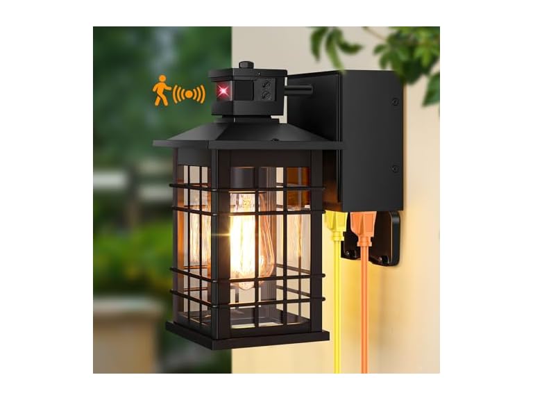 Kondras Motion Sensor Porch Light with GFCI Outlets Deal