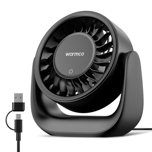 Warmco 6.4" 3-Speed USB Touch Control Corded Fan (Black) Deal
