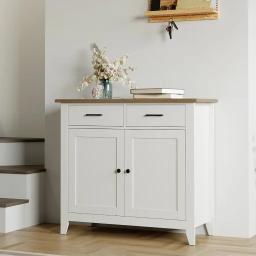 Ailynn Wood Accent Cabinet with 2 Drawers and 2 Doors Deal