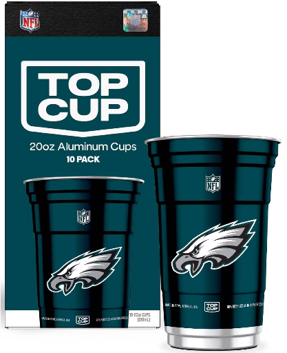 Top Cup NFL Philadelphia Eagles Disposable Cups 20oz 10-Count Deal