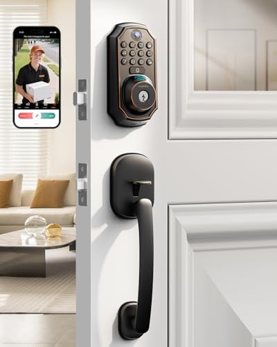 ARPHA 5-in-1 WiFi Smart Deadbolt Lock w/ Camera, Fingerprint & Keypad (Bronze) Deal