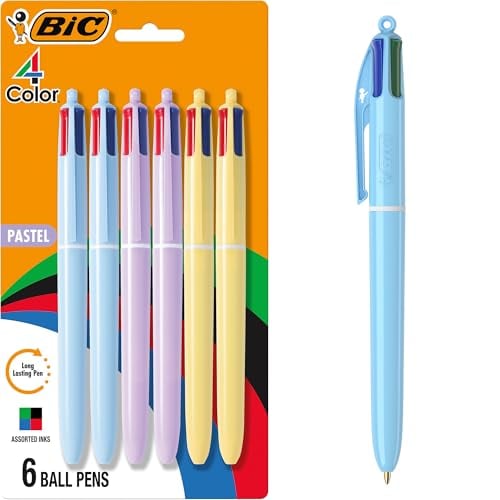 BIC 4 Color Pastel Barrel Multicolor Ballpoint Pens 6-Pack (Medium Point, 1.0 mm) Deal