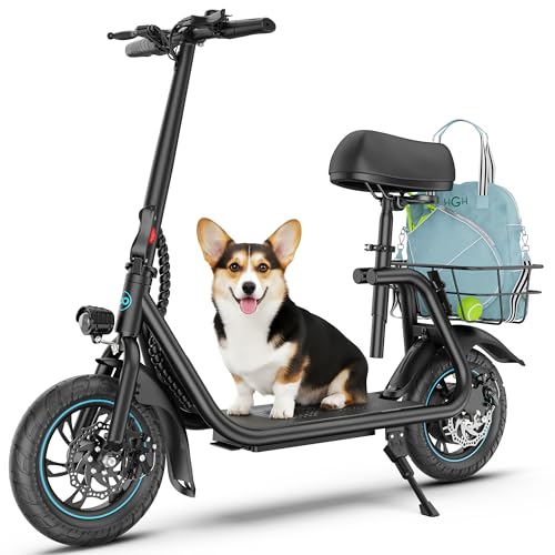 Gyroor C1 Electric Scooter with Seat for Adults, 450W Motor, 20-Mile Range, Classic Black Deal