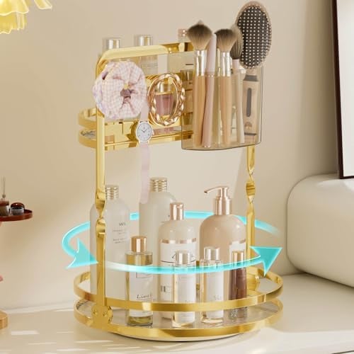 Rotating Makeup Organizer (Gold, Upgraded Gold)