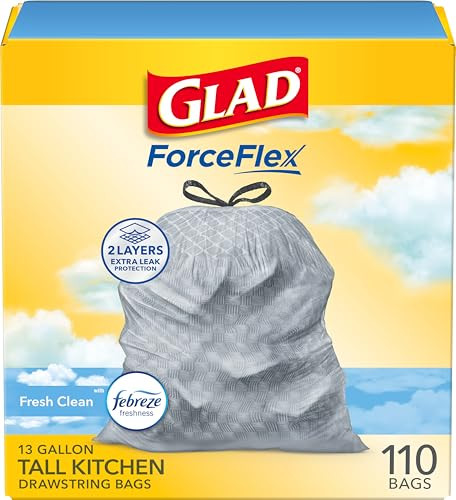 Glad ForceFlex Tall Drawstring Trash Bags 110-Count
