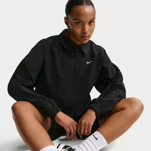 Nike Women's Sportswear Oversized Coaches Jacket (Black)