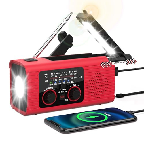 4000mAh Nitigo Emergency Weather Radio w/ Crank & Solar Charging