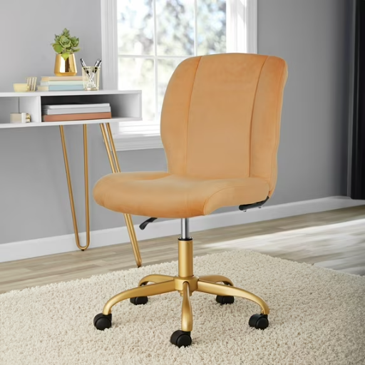 Mainstays Plush Velvet Office Chair, Dusty Gold Deal