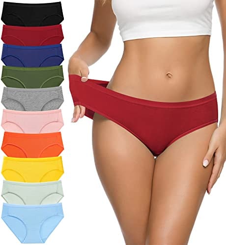 Eiggam Womens High-Cut Full Coverage Hip Lift Cotton Panties (10 Pack) Deal