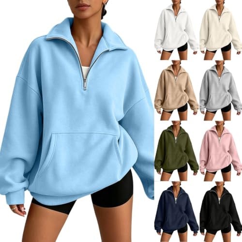 Fleece Quarter Zipper Pullover Tops
