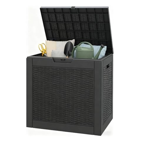 35-Gallon Resin Deck Box (Rattan Black) Deal