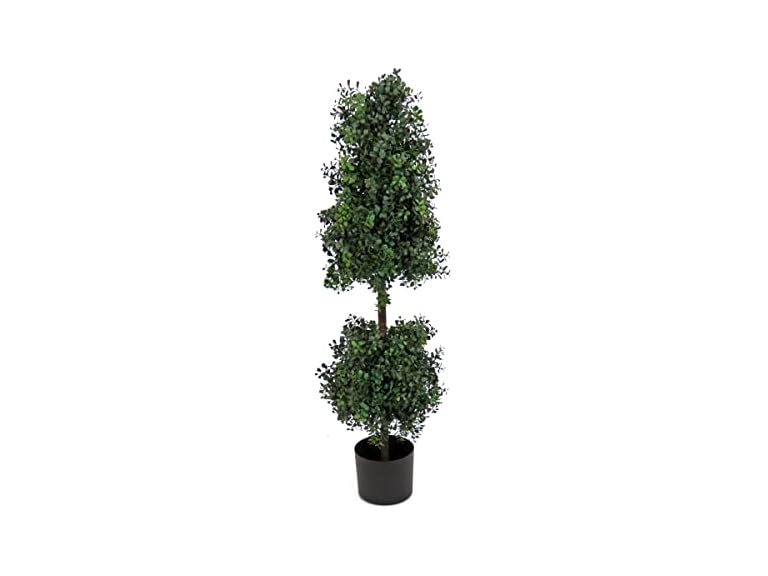 National Tree Company 4 ft Artificial Boxwood Cone and Ball Topiary Tree Deal