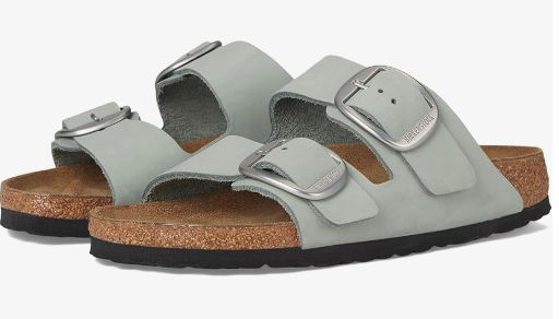 Birkenstock Arizona Big Buckle Nubuck Leather Sandal (Pure Sage)