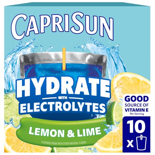 Capri Sun Hydrate Electrolytes Drink, Lemon and Lime, 2-Pack 10 Count 6oz Boxes