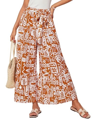 GRACE KARIN Women's Wide Leg Belted Flowy Palazzo Pants Deal