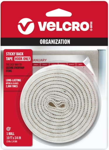 VELCRO Brand Sticky Back 10ft x 3/4in Roll, White