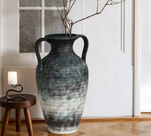 LuxenHome 18.5" Tall Mottled Gray Decorative Ceramic Vase