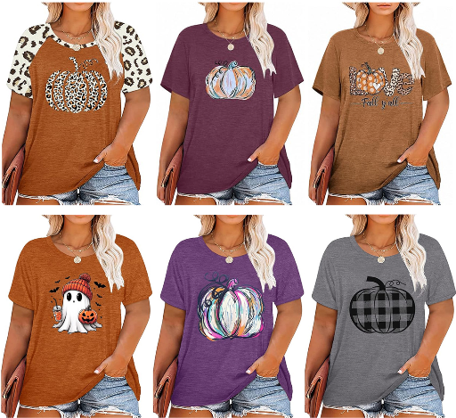 Plus Size Halloween Pumpkin Shirt