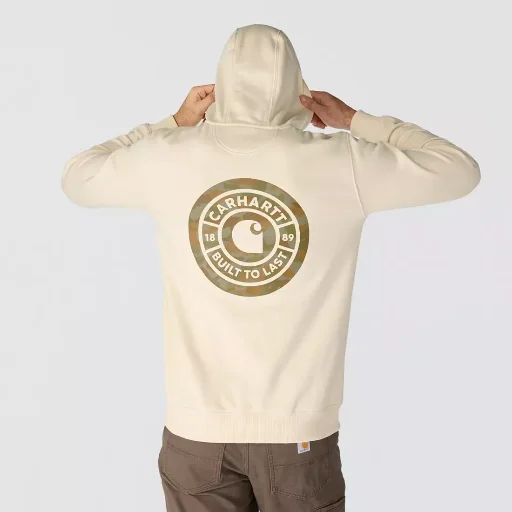 Carhartt Men's Sawyer Camo Hoodie (Oat Milk)